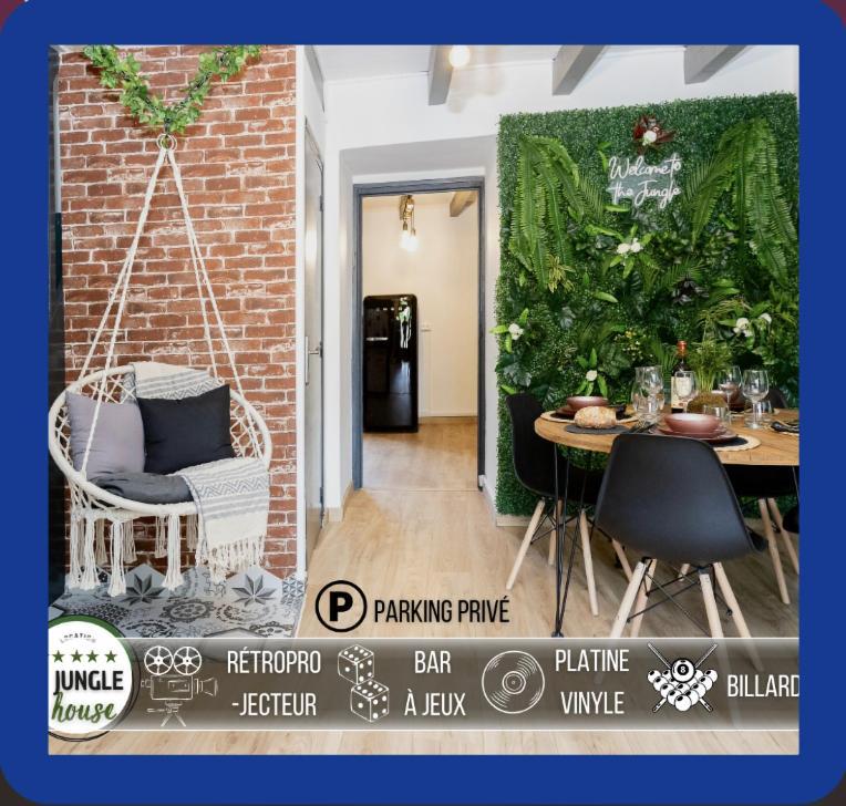 Maison "Jungle House" 90 M2 Billard, Retroprojecteur, Bar A Jeux , Vinyle, Wifi Fibre, Ideal Pro & Famille A Montbrison Esterno foto